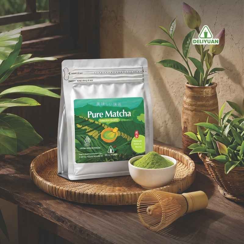 foto kemasan bubuk matcha asli deliyuan Deliyuan